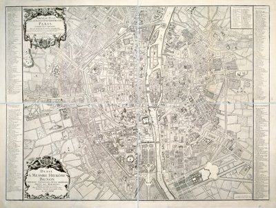 Map of Paris, 1723 by B. Jaillot